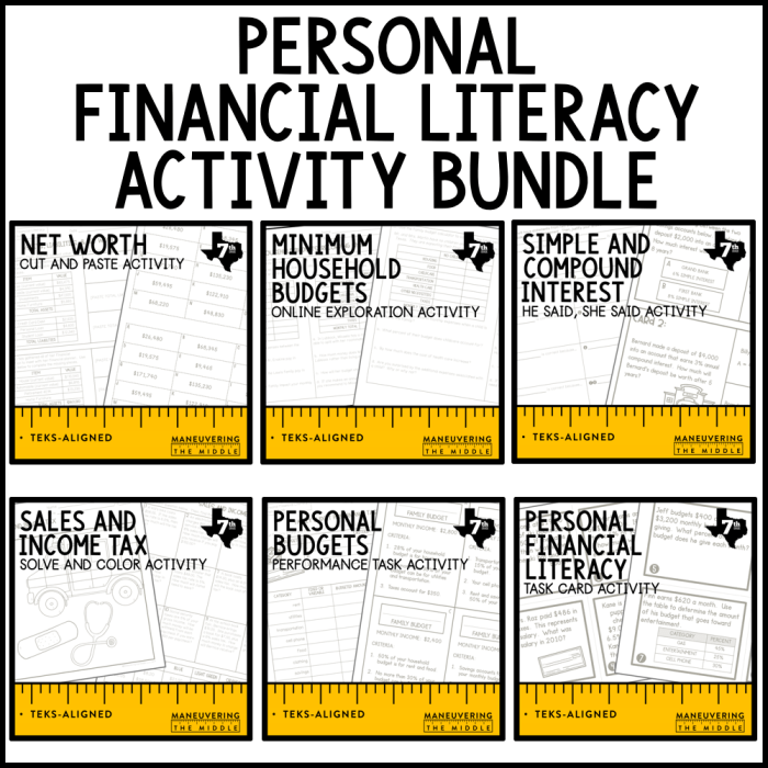 Bundle teks elementary Games for teaching financial literacy to kids